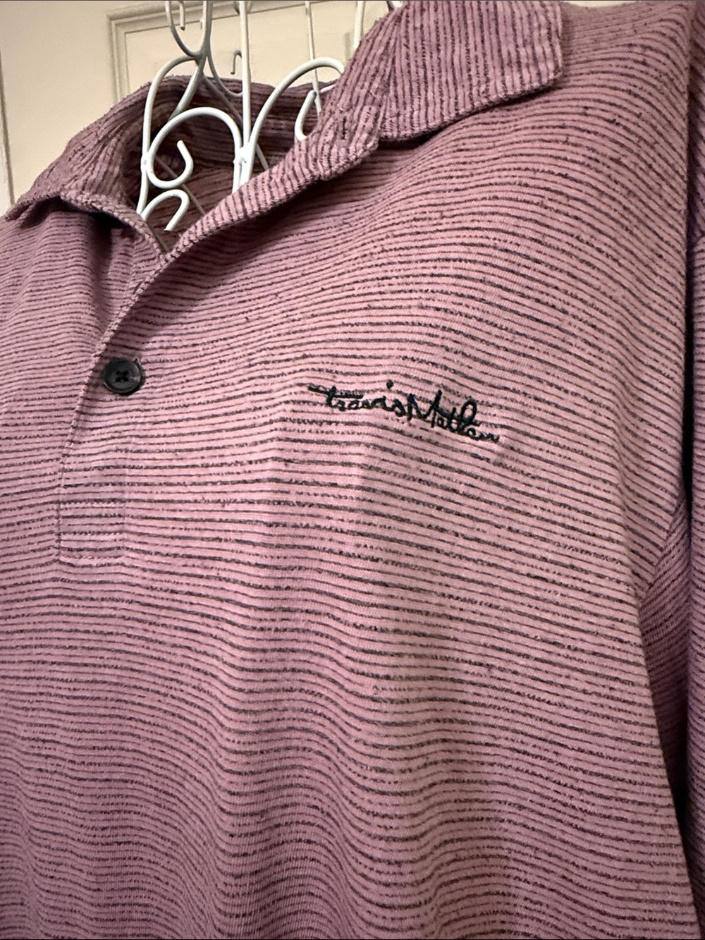 Travis Mathew Men's “Fish Outta Water” Striped Polo Shirt